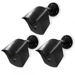 Juego de montaje para Wyze Cam (3 piezas, Negro) - Estuche para exteriores para cámara Wyze y v2 1080p Full HD con soportes de tornillo - Cubierta impermeable Wyze con soporte de montaje en pared - Carcasa sólida para cámaras Wyze de SULLY